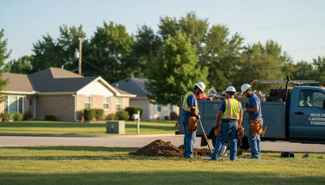 Residential water line and bathroom plumbing service in Columbia Station, OH
